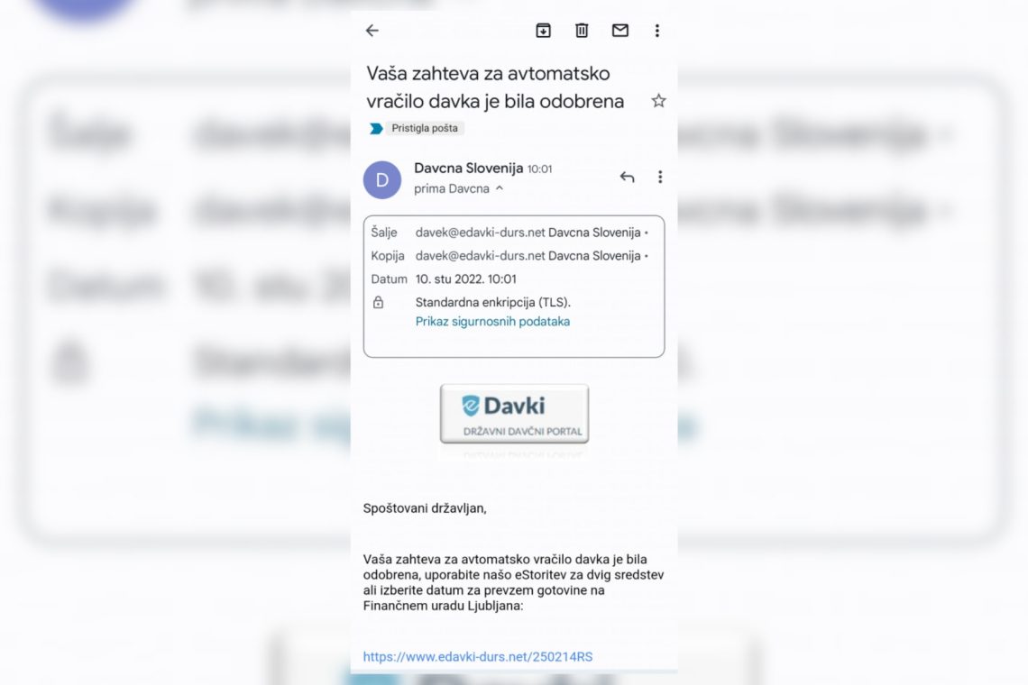 "Zahteva za avtomatsko vračilo davka je bila odobrena!"