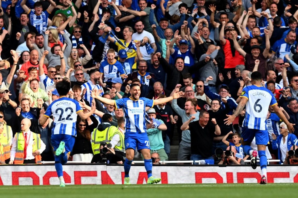 Brighton po novi visoki zmagi na vrh angleške lige