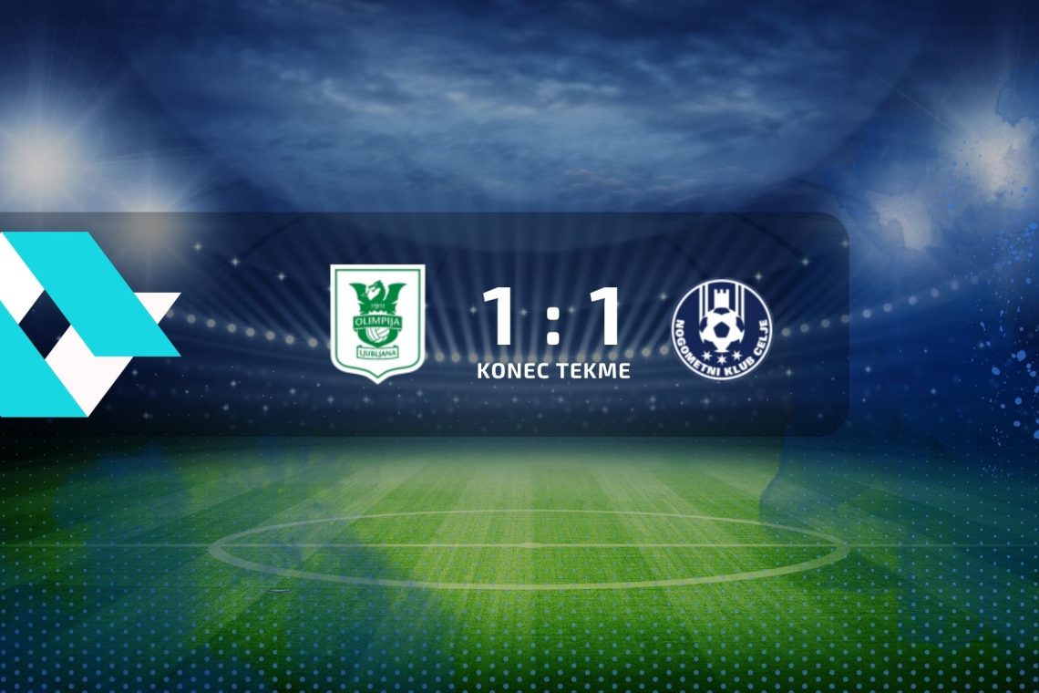 Nogometaši ljubljanske Olimpije in Celja so se razšli z neodločenim izidom 1:1