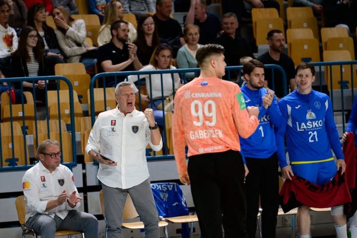 Rokometaši Celja Pivovarne Laško so na prvi polfinalni tekmi premagali Gorenje Velenje in v zmagah povedli z 1:0