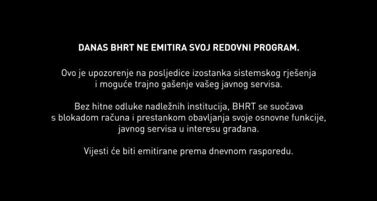 BHRT z začasnim mrkom opozarja na večmilijonske dolgove